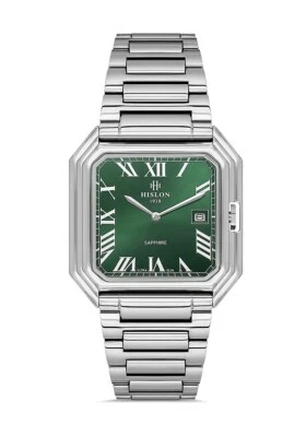 Hislon Men's Watch Ultra Slim Sapphire Glass square Green Dial New Collection - Image 1 of 4