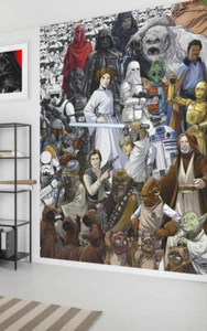 Star Wars paper Photo Wallpaper teen bedroom Wall Mural 100x72inch comics style - Picture 1 of 4