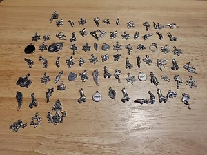Lot Of 80 Silvertone Charms For Jewelry Making Nice Condtion,pre-owned - Picture 1 of 5