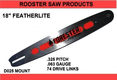 Barra ligera de 18" para STIHL con D025 Mt. Featherlite con FCS .325 .063 74 DL Foto 1 de 4