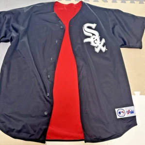 90's Chicago White Sox MLB Reversible Short Sleeve Button Front Mesh Jersey XL - - Picture 1 of 24