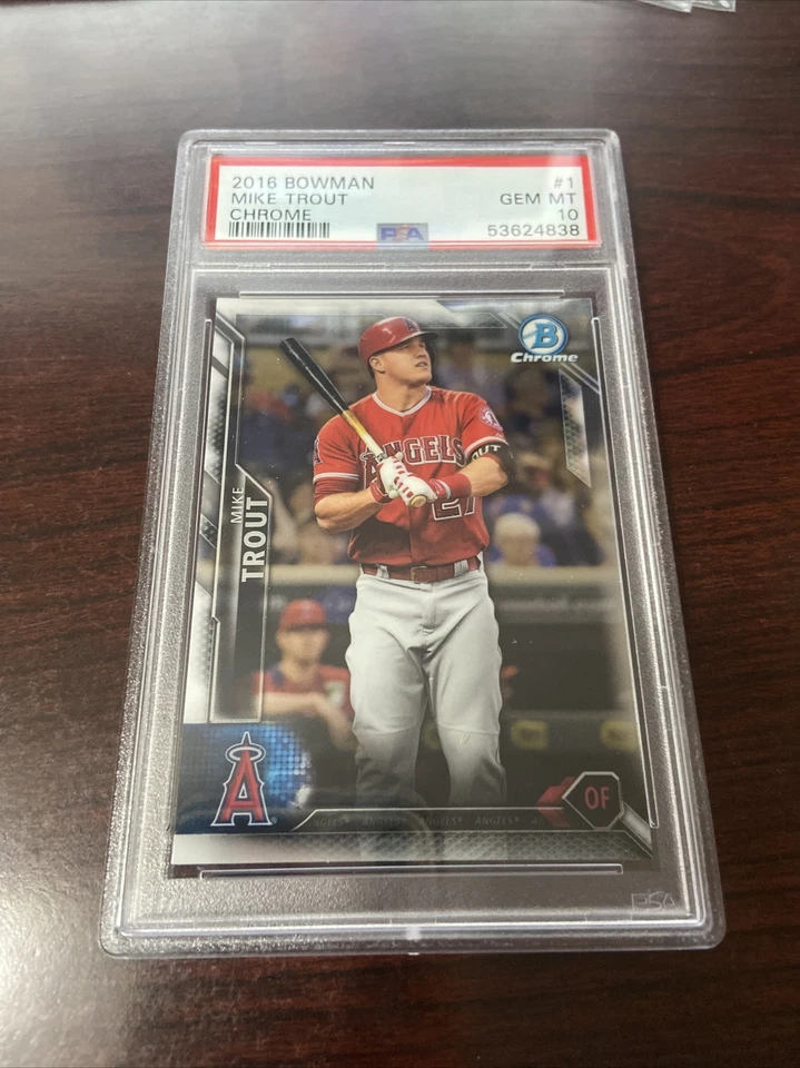 2016 Bowman Chrome Mike Trout PSA 10 #1 Angels - Image 1 of 1