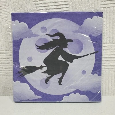 Servilletas de papel escoba para montar bruja de Halloween nuevas selladas 16ct 12x12 2 capas nuevas Foto 1 de 2