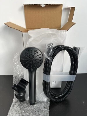 Delta Faucet 75413BL 4-Setting Handheld Shower Head w/ Metal Hose (Matte Black)