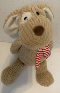 Manhattan Toy Company Rex the Holiday Dog Puppy Red Stripe Scarf 13” Plush 2017 - Picture 1 of 4