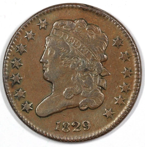 1829 1/2c Classic Head Half Cent Cover