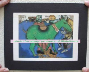 Marc Chagall Serigraphy On Cardboard Decade Of 70 Size 4 3/4" x 6 1/4" Aprox - Picture 1 of 2