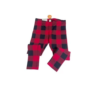 Jumping Beans Leggings Size 4 Girls Softest Red Black Buffalo Plaid. NEW - Picture 1 of 4