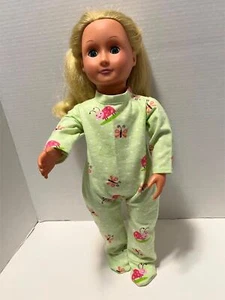 DOLL CLOTHES BUG THEMED FOOTED PAJAMAS FITS AMERICAN DOLL & 18" DOLLS - Picture 1 of 2