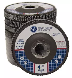 100er-Pack 4,5"" x 7/8"" Jumbo 40er-Körnung Zirkonia Klappe Scheibe Schleifscheiben T29 - Bild 1 von 6