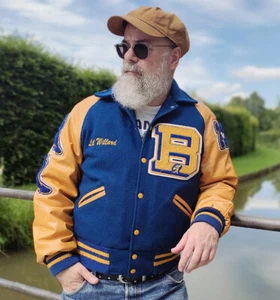 Collegejacke von Meca aus den USA in M sehr seltene Baseballjacke mit Patches - Bild 1 von 10