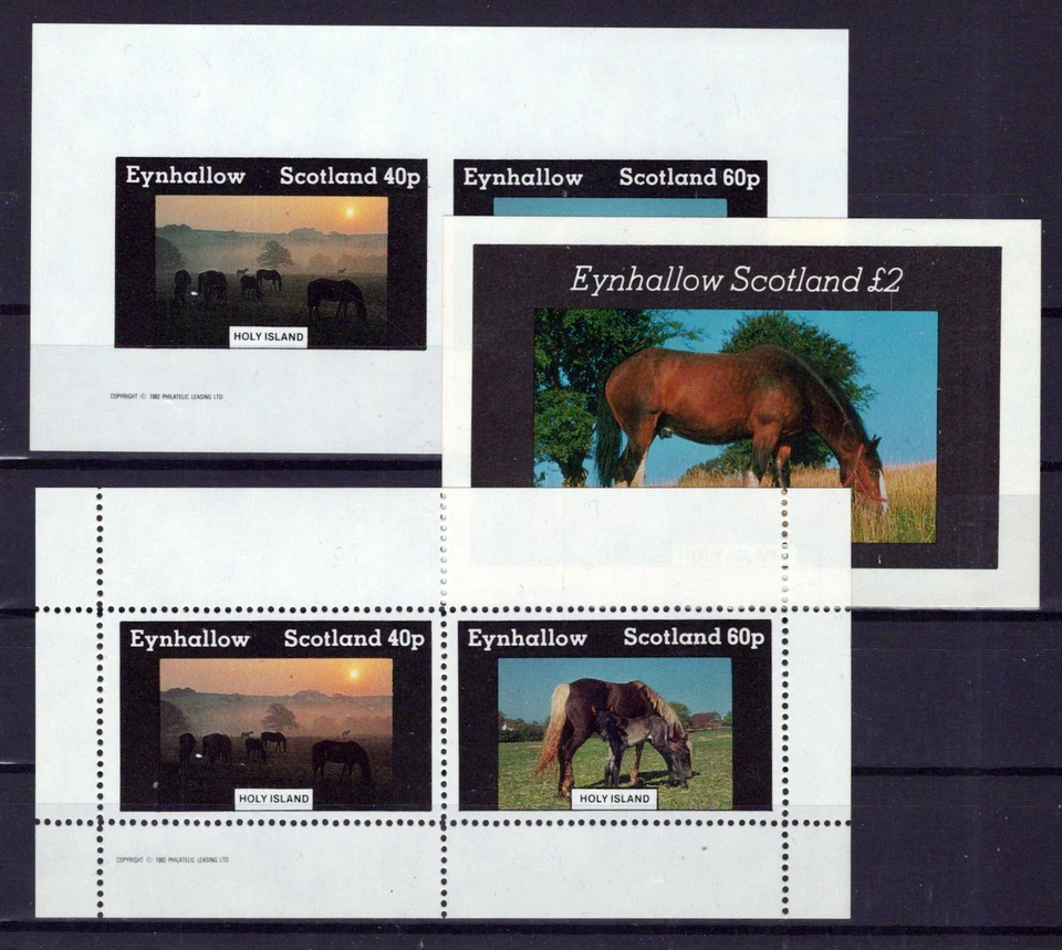 Eynhallow Scotland Locals MNH Perf/Imperf Horses Equine Zayix Stamps 0125M0263M - Image 1 of 1