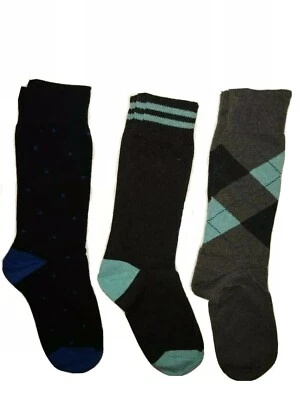 Calcetines Crew 3 Pares Para Hombre Zapato Talla 6-12 Comodidad Punto Cuadros Moda Vestido Nuevo George Foto 1 de 4