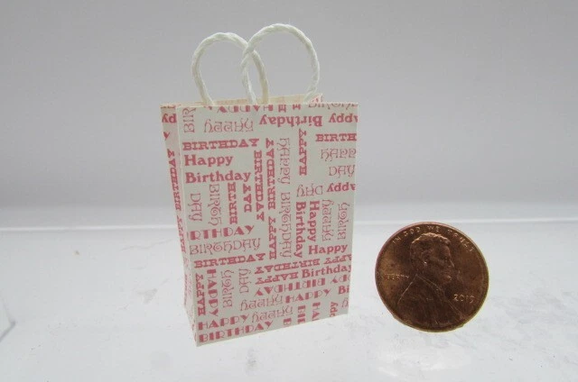 Casa de muñecas miniatura bolsa de compras o regalo feliz cumpleaños HR58039 Foto 1 de 1