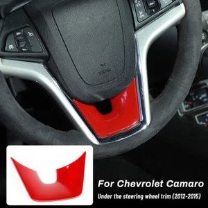 Interior Steering Wheel Trim Cover for Chevrolet Camaro 2012-15 Red Accessories - Picture 1 of 9