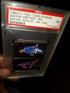 1984 o pee chee sticker Wayne Gretzky 63 Michael golett 64 foil