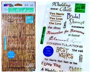 Sticko Clear Stickers Phrase Cafe Wedding Scrapbooking Sticker Set EK Success - Picture 1 of 9