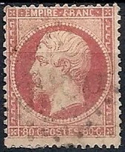 1862 FRANCIA USATO NAPOLEONE EMPIRE FRANC 80 CENT - FR455-3 - Picture 1 of 1