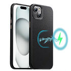 For iPhone 15, 15 Pro Max, Plus Tough Rugged Magsafe Compatible CarbonFibre Case