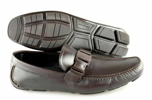 Men's SALVATORE FERRAGAMO 'Sardegna' Brown Leather Loafers Size US 11.5 - D - Picture 1 of 6