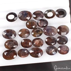 Certified 22 Pcs Natural Brown Blue Sapphire Untreated Oval Gemstones ~141.30 Ct - Picture 1 of 5