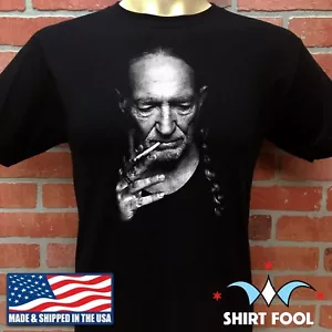 WILLIE NELSON SMOKING A JOINT SCHWARZES T-SHIRT - Bild 1 von 2