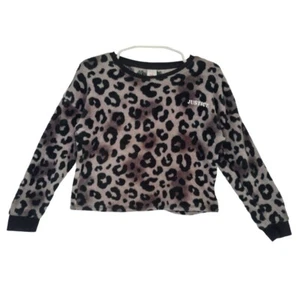 Justice Girls Long Sleeve Leopard Print Polyester Fleece Pajamas (Size L, 12/14) - Picture 1 of 6