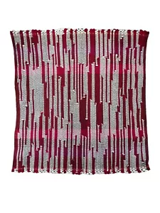 Woven Rag Rug 28 x 29in Homemade Jersey Fabric & 100% Cotton Warps Red & White - Picture 1 of 6