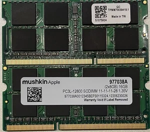 Mushkin Apple Enhanced 32GB (2 x 16GB) PCL-12800 SODimm Memory for Apple 977038A - Picture 1 of 3