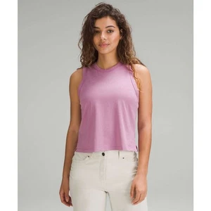 LULULEMON Classic-Fit Cotton-Blend Tank Top Velvet Dust Casual Women's 4 - Picture 1 of 11
