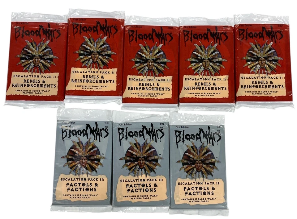 Lot of 8- 1995 Blood Wars Escalation Pack 1 & 2 Been Open Cards In Great Shape - Image 1 of 3