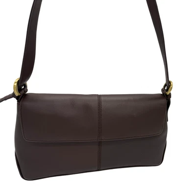 Vintage Etienne Aigner Genuine Leather Rich Dark Brown Shoulder Bag Side Emblem - Image 1 of 4