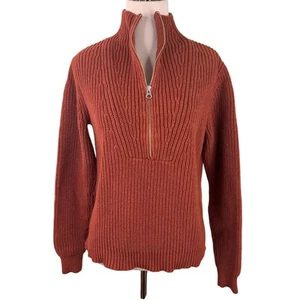 Veronica Beard Misty Half Zip Sweater in Rust Size Large - Picture 1 of 7