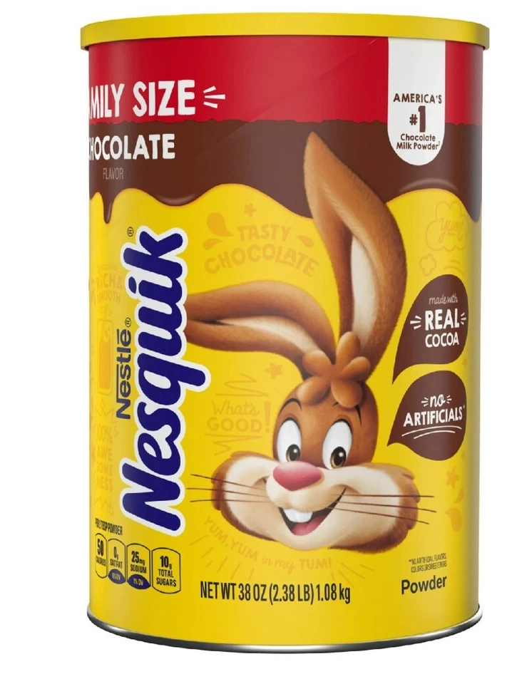 Nestle Nesquik Chocolate Flavor Powder Stir In Drink Mix Canister, 38oz - Image 1 of 1