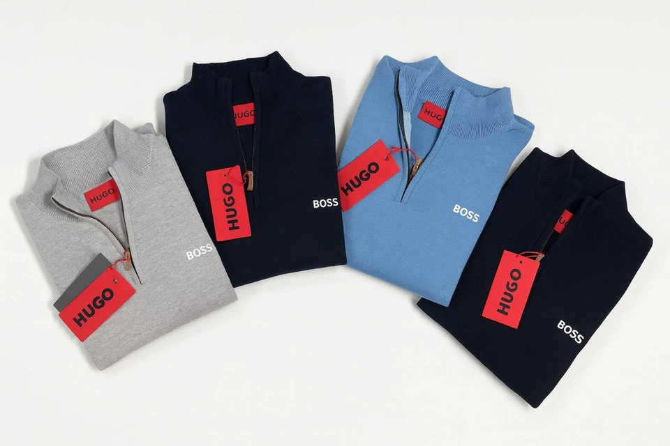 Hugo Boss Men’s Boss Logo Half Zip Jumper - Image 1 of 1