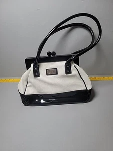 Lulu Guinness black &white , leather shoulder bag purse. Used. - Picture 1 of 20