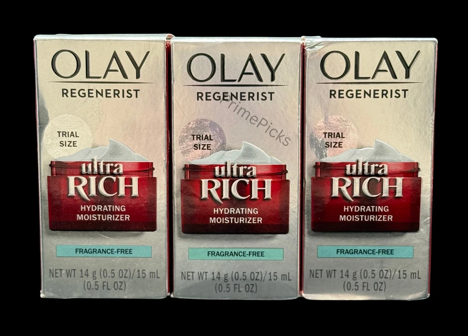 ❤️ Lot of 3 Olay Regenerist Ultra Rich Hydrating Moisturizer 0.5 oz Trial Size - Image 1 of 3