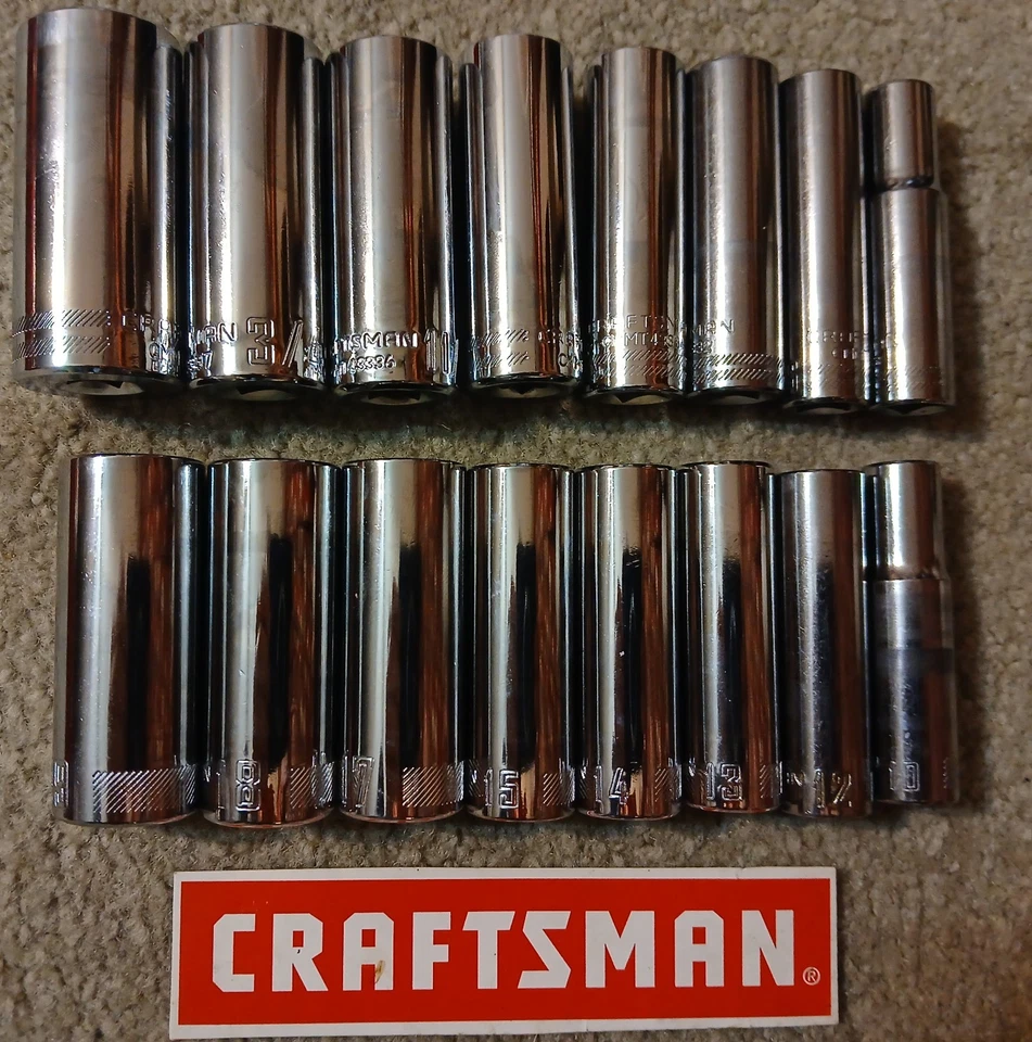 Craftsman 16 PC Deep 3/8" Drive SAE and Metric 6 PT Sockets - Image 1 of 1