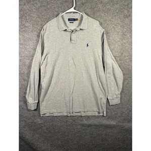 Polo Ralph Lauren Mens XL Long Sleeve Gray Classic Fit Polo Shirt - Picture 1 of 8