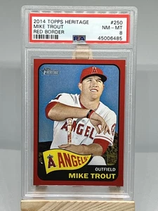 2014 Topps Heritage - Mike Trout #250 Red Border Graded PSA 8, Future HOF - Picture 1 of 2