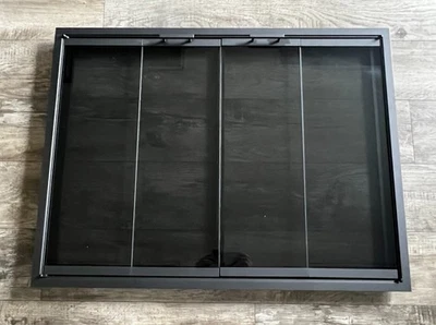 Pantalla de malla dura plegable doble hierro carbón puerta chimenea vidrio Stoll 39" x 29,25" Foto 1 de 4