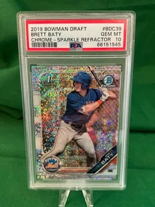 2019 Bowman 1st Draft Chrome-Sparkle Refractor Brett Baty #BDC-39 PSA-10 - Bild 1 von 2