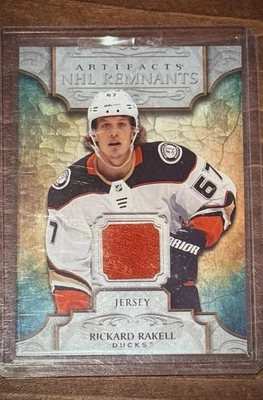 20-21 UD Rickard Rakell Artifacts NHL Remnants Game Used Jersey Card NR/RR - Image 1 of 2