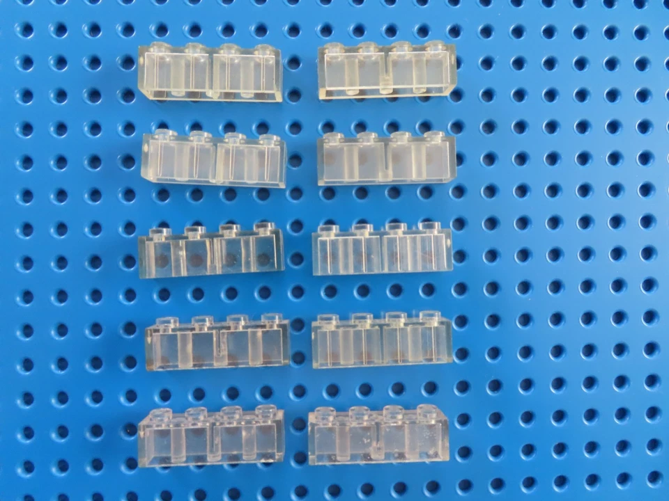 Lego 10 x Stein Baustein hoch 3010 1x4 transparent klar gebraucht - Bild 1 von 1