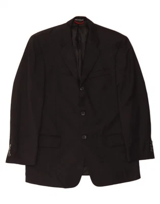 PIERRE CARDIN Mens 3 Button Blazer Jacket UK 41 Large Black Wool BZ07 - Image 1 of 4