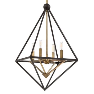 Quoizel LVR5204 Bronze Louvre 4-Light 23"W Chandelier - Picture 1 of 7
