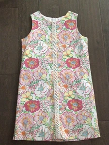 J.BAILEY-Sz. 12-Girl’s Shift Dress-Multi-Color Pastel Floral on White-Sleeveless - Picture 1 of 12