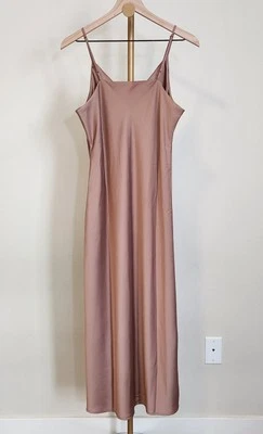 Nuevo con etiquetas Vestido Prólogo Mujeres Satinado Maxi Melocotón Sin Mangas EE. UU. Talla M Foto 1 de 4