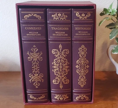 Franklin Library Shakespeare Comedies Tragedies Histories Box Set RARE! - Image 1 of 4
