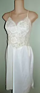 Vintage Vanity Fair All Tricot Nylon White Full Slip Lace Bodice sz 36 - Picture 1 of 7
